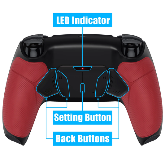 Red Rubberized Grip Programable Remap Controller